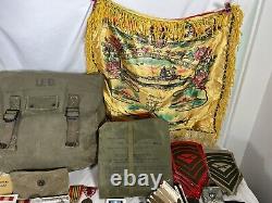 Lot de 427 épingles et patchs militaires vintage de la Première Guerre mondiale, de la Seconde Guerre mondiale, du Vietnam, de l'armée de l'air, de l'armée de terre, de la marine et des marines.