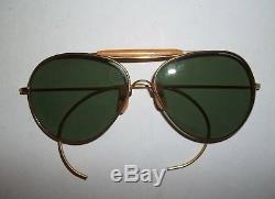 Lunettes De Soleil Aviateur Naviex Vintage Style U. S. Army Air Force Avec Étui Ww II Rare