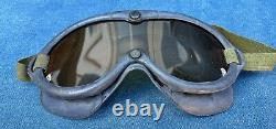 Lunettes de vol vintage de l'US ARMY AIR FORCE B-8 de la Seconde Guerre mondiale 1944 dans la boîte verte M-1944