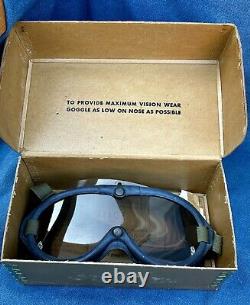 Lunettes de vol vintage de l'US ARMY AIR FORCE B-8 de la Seconde Guerre mondiale 1944 dans la boîte verte M-1944