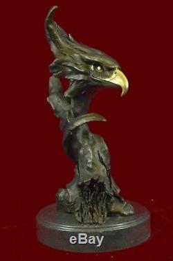 Marbre Aigle Tête Buste Militaire Armée De L'air Force Marine C Bronze Sculpture Statue