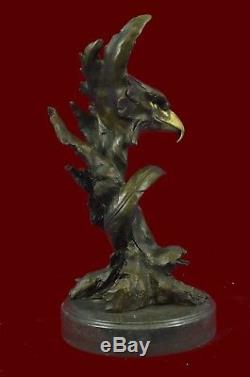 Marbre Eagle Head Buste Militaire Armée De L'air Marine Colonel Gift Bronze Sculpt