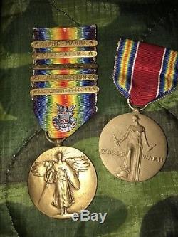 Médaille De L'armée Américaine De La Seconde Guerre Mondiale Et Médaille De La Victoire De La Première Guerre Mondiale Avec 5 Barres, Victoire De La Seconde Guerre Mondiale, Force Aérienne