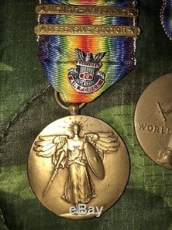 Médaille De L'armée Américaine De La Seconde Guerre Mondiale Et Médaille De La Victoire De La Première Guerre Mondiale Avec 5 Barres, Victoire De La Seconde Guerre Mondiale, Force Aérienne