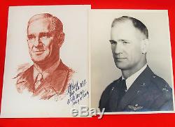 Millésime Ww2 Us Armée Air Force Général Knerr Signatures Nazi Plane Tissu Rare 3