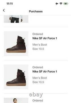 Nike 864024-600 Sf Force Aérienne 1 Af1 Haute Deep Burgundy Botte Shoe Sneaker Army Nouveau