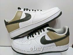 Nike Air Force 1'07 Low White Army Olive Green Tweed Brown 315122-131 Taille 15