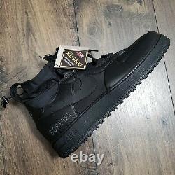 Nike Air Force 1 Af1 Cq7211-003 Taille Des Hommes 11.5 Triple Black Gore-tex Nouveau Nwt