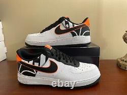 Nike Air Force 1 Low 07 Lv8 Nba Hoops White Black Orange 823511-104 Hommes Sz 11,5