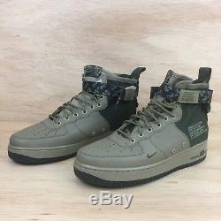 Nike Air Force 1 Sf Af 1 MID Chaussures Sz 10.5 Hommes Vert Olive Army Spécial Camo