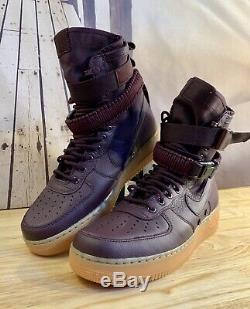 Nike Air Force 1 Sf Haute Profonde Bourgogne Gomme Bottes 864024-600 Taille Hommes 10