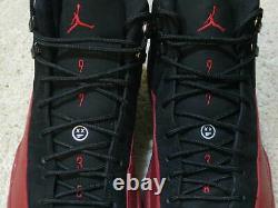 Nike Air Jordan 12 XII Retro Flu Game 2009 Sick Face 97 38 Black Red Bred Hommes 10