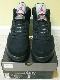 Nike Air Jordan 5 V Retro Shoes 2011 Black Metallic Silver Fire Red Grape Hommes 10