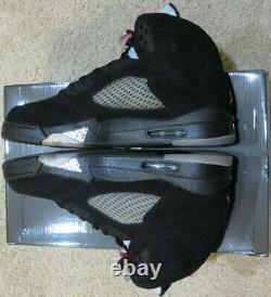 Nike Air Jordan 5 V Retro Shoes 2011 Black Metallic Silver Fire Red Grape Hommes 10