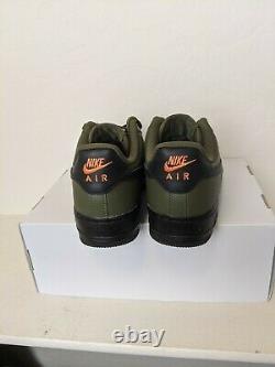 Nike By You ID Air Force 1 Bas Hommes Chaussures Militaire Vert / Noir-orange Taille 6