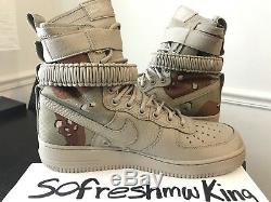 Nike Sf Af1 Desert Camo 864024-202 Taille 8,5 W Réception! Air Force 1