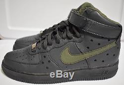 Nouveau Nike Air Force 1 Hi Premium Barkley 07 'armée Olive Noir Salut Top Taille 10.5