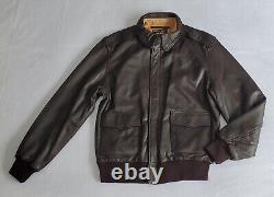 Nwot Us Army Air Force Type A-2 Veste bombardier en cuir brun pour homme taille 42