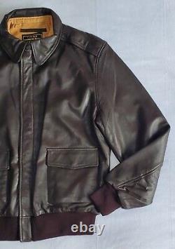 Nwot Us Army Air Force Type A-2 Veste bombardier en cuir brun pour homme taille 42