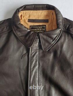 Nwot Us Army Air Force Type A-2 Veste bombardier en cuir brun pour homme taille 42