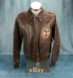 Officier Ww2 Us Army Air Force Corp Veste En Cuir Bombardier A2 Us Air Force Hells Angels