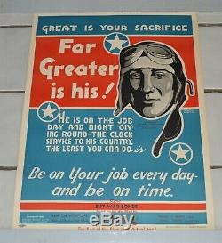 Original Seconde Guerre Mondiale Poster Us Army Air Force 9 Thunderbolt Fighter Bomber Pilot