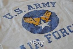 Original! T-shirt Us Forces Usaf De La Us Army De La Seconde Guerre Mondiale, Coton Blanc, Vintage