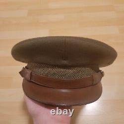 Original Ww2 Us Army Officiers Crusher Visor Cap Badge Hat Wwii Dehner