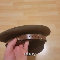 Original Ww2 Us Army Officiers Crusher Visor Cap Badge Hat Wwii Dehner