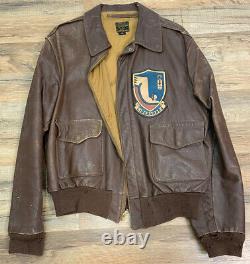 Original Wwii Us Army Air Force A2 Leather Flight Jacket Poughkeepsie Liberandos
