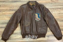 Original Wwii Us Army Air Force A2 Leather Flight Jacket Poughkeepsie Liberandos