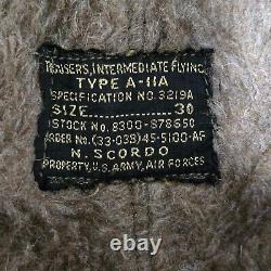 Pantalon VTG US Army Air Force WWII doublé en alpaga Type A-11A pour hommes Taille 30 / 31x31