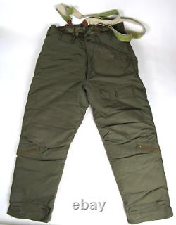 Pantalon de vol en duvet d'oie de l'armée de l'Air de la Seconde Guerre mondiale Eddie Bauer taille 40 36 x 30