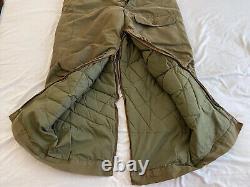 Pantalon de vol en duvet d'oie de l'armée de l'air de l'armée Eddie Bauer WW2 WWII Vtg A-8 Taille 36