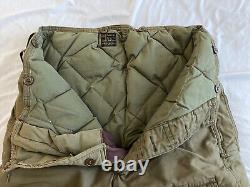 Pantalon de vol en duvet d'oie de l'armée de l'air de l'armée Eddie Bauer WW2 WWII Vtg A-8 Taille 36