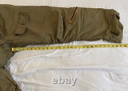 Pantalon de vol en duvet d'oie de l'armée de l'air de l'armée Eddie Bauer WW2 WWII Vtg A-8 Taille 36