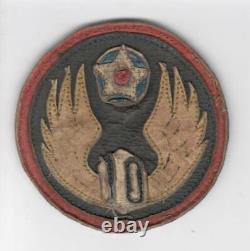 Patch en cuir de la 10e Force aérienne de l'armée de l'air américaine de la Seconde Guerre mondiale, Inv# V994