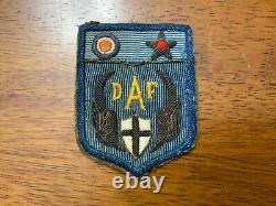 Patch en fil d'or de la Desert Air Force (DAF) de l'Armée de l'air pendant la Seconde Guerre mondiale, fabriqué en Italie.