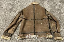 Pilote Vintage du Monde USA Us Army Air Force Veste en Peau de Mouton B-3 de Taille Moyenne