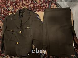 Pilote de bombardier WWII Ensemble de vol 489e 8e Armée AF Veste en cuir Lt W Seastrom