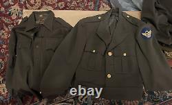 Pilote de bombardier WWII Ensemble de vol 489e 8e Armée AF Veste en cuir Lt W Seastrom