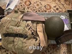 Pilote de bombardier WWII Ensemble de vol 489e 8e Armée AF Veste en cuir Lt W Seastrom