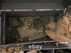 Pilote de bombardier WWII Ensemble de vol 489e 8e Armée AF Veste en cuir Lt W Seastrom