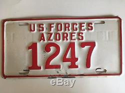 Plaque D'immatriculation Des Forces Des Açores Des Années 1960 Des États-unis