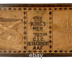 Plaque en bois commémorative de l'armée de l'air américaine vintage Les hommes du roi CIC Détachement