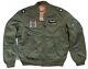 Polo Ralph Lauren Military Pilot Army Twill Bomber Jacket Force Aérienne Moyenne T.n.-o.