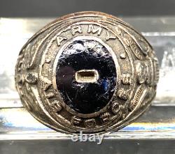 RARE Bague en onyx sterling de général de lieutenant des Forces aériennes de l'armée pendant la Seconde Guerre mondiale