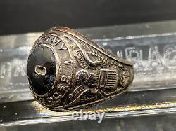 RARE Bague en onyx sterling de général de lieutenant des Forces aériennes de l'armée pendant la Seconde Guerre mondiale