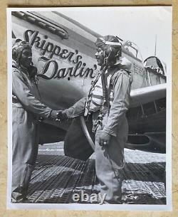 RARE FORCES AÉRIENNES DE L'ARMÉE AMÉRICAINE WW2 PILOTES TUSKEGEE C. D. LESTER & A. D. TURNER PHOTO