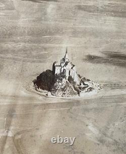 RARE ! PHOTO DE RECONNAISSANCE DE LA SECONDE GUERRE MONDIALE DES FORCES AÉRIENNES DE L'ARMÉE DES ÉTATS-UNIS DE MONT SAINT-MICHEL FRANCE SEP. 1944